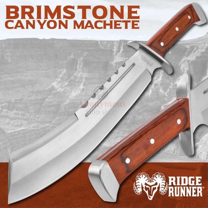 RIDGE RUNNER BRIMSTONE CANYON MACHETE / FIXED BLADE KNIFE WITH NYLON SHEATH