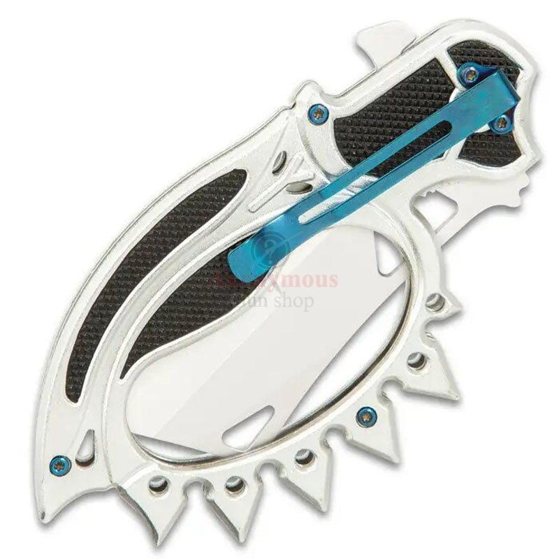 Silver Road Warrior Folding Trench Knife - 3Cr13 Stainless Steel Blade, Metal And ABS Handle